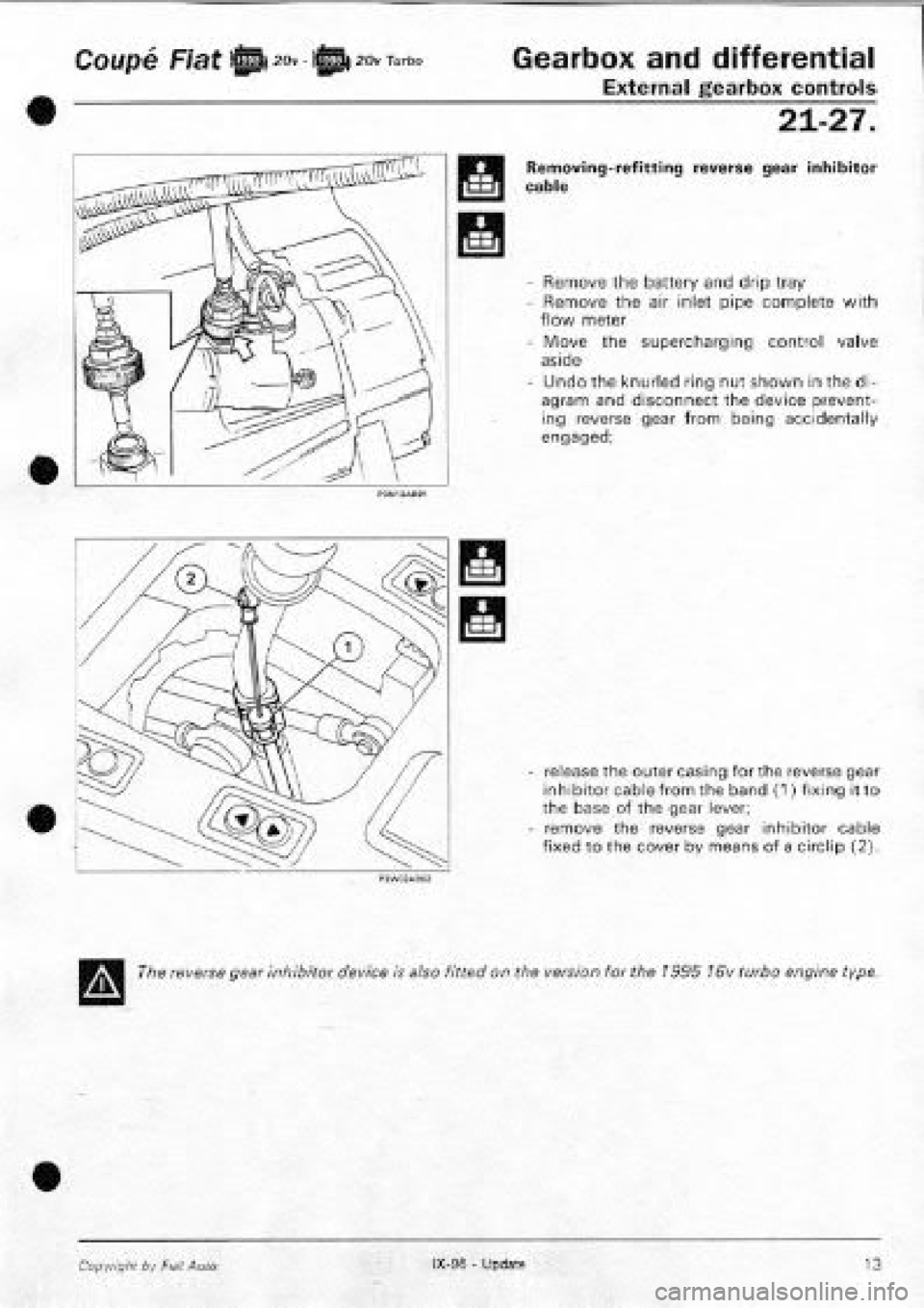 FIAT COUPE 1995  Workshop Manual 