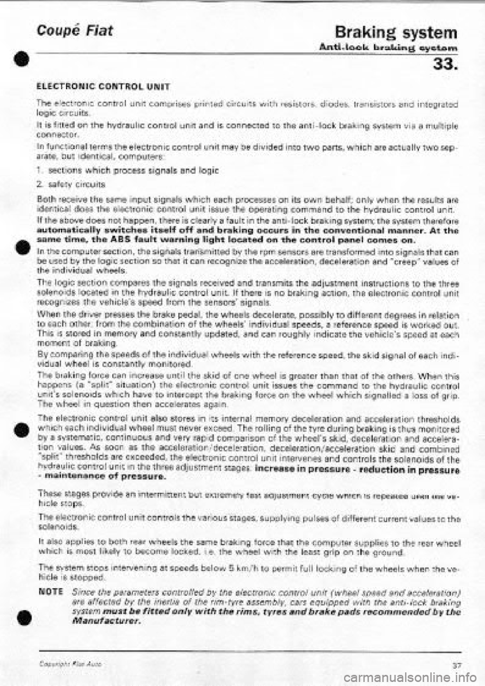 FIAT COUPE 1995  Workshop Manual 