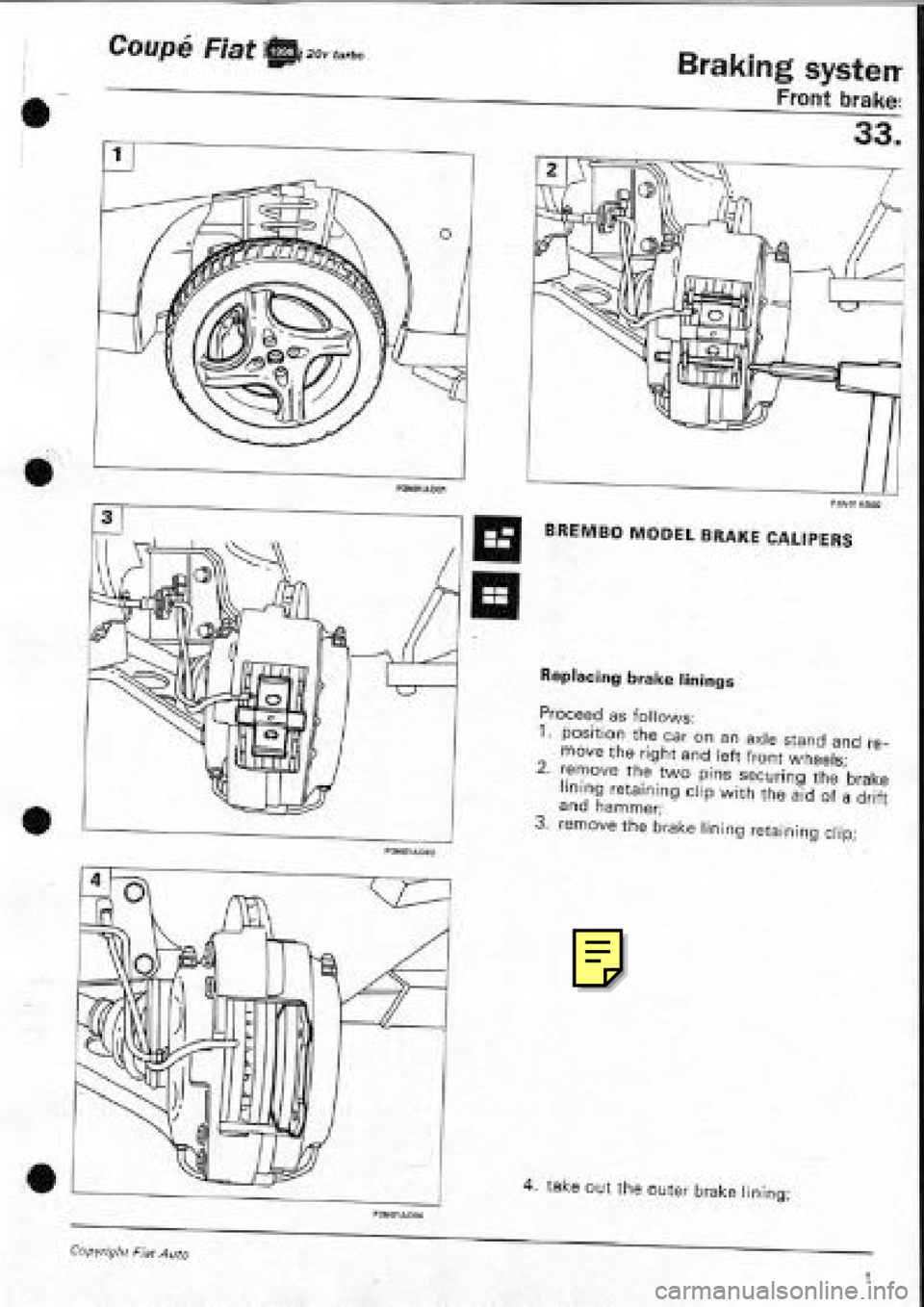 FIAT COUPE 1995  Workshop Manual 