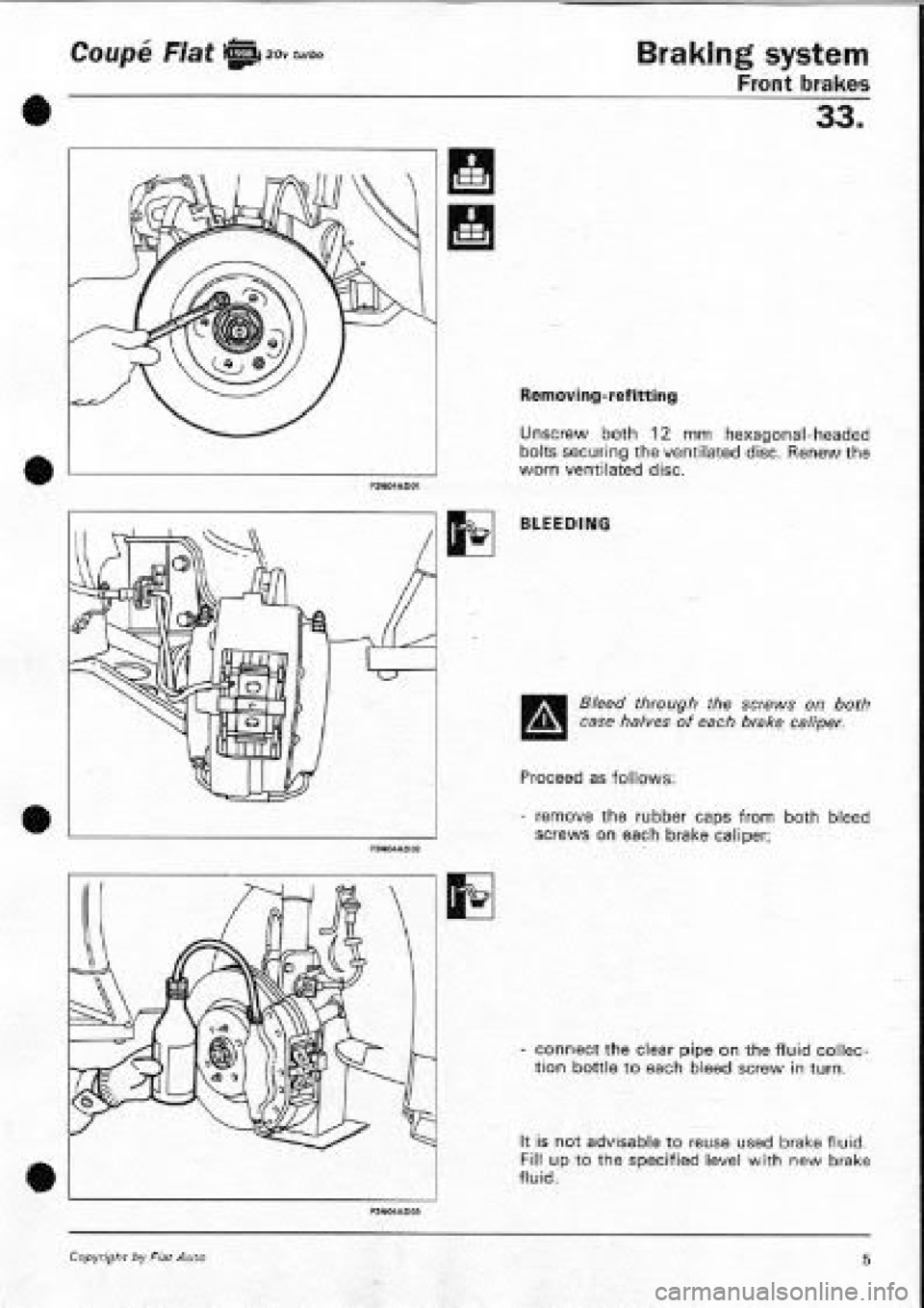 FIAT COUPE 1995  Workshop Manual 