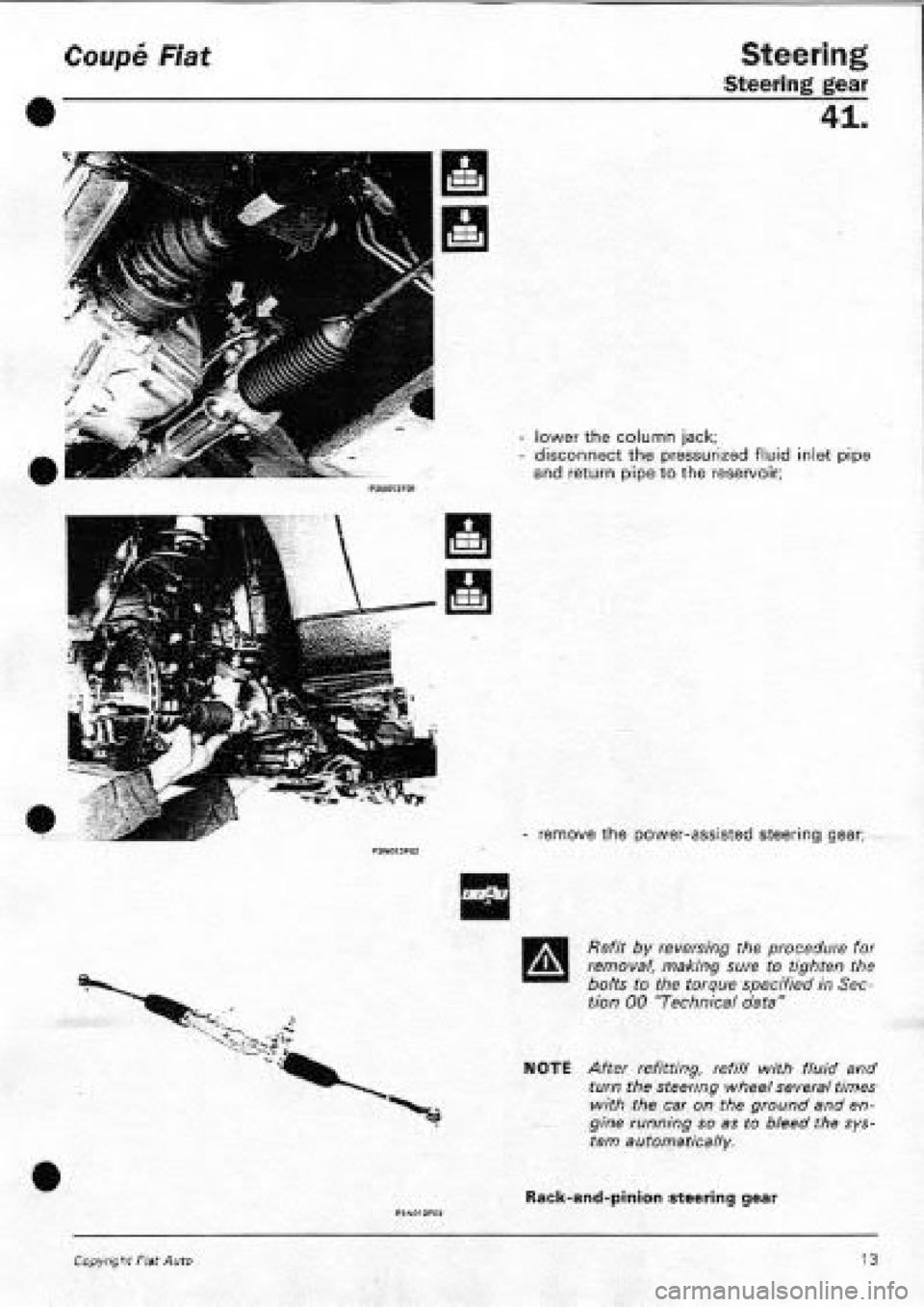 FIAT COUPE 1995  Workshop Manual 