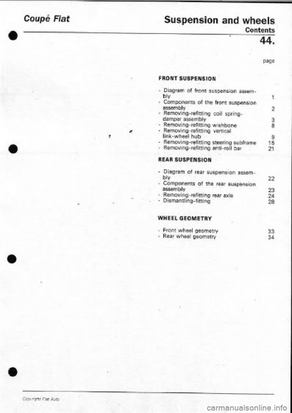 FIAT COUPE 1995  Workshop Manual 