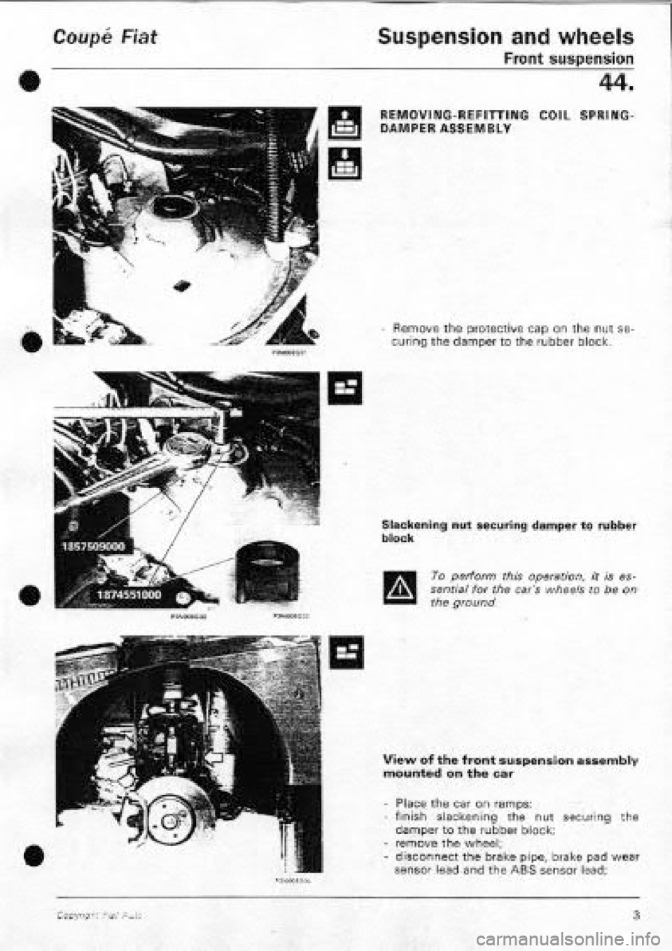 FIAT COUPE 1995  Workshop Manual 