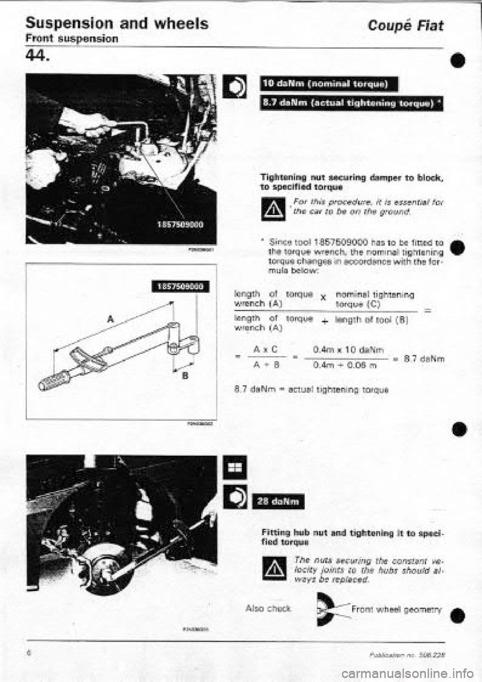 FIAT COUPE 1995  Workshop Manual 