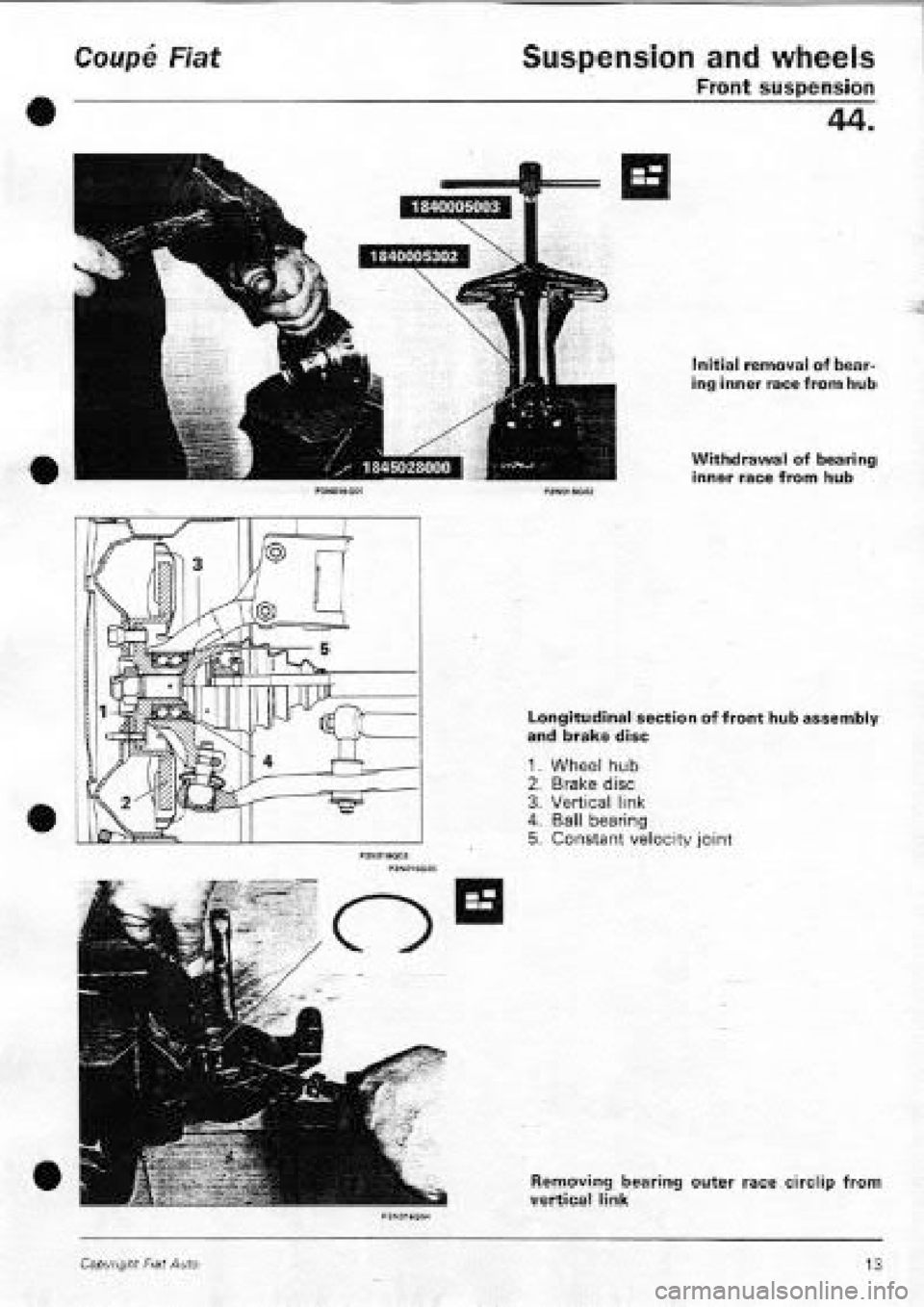 FIAT COUPE 1995  Workshop Manual 