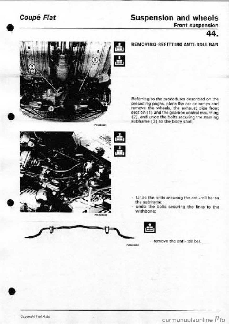 FIAT COUPE 1995  Workshop Manual 