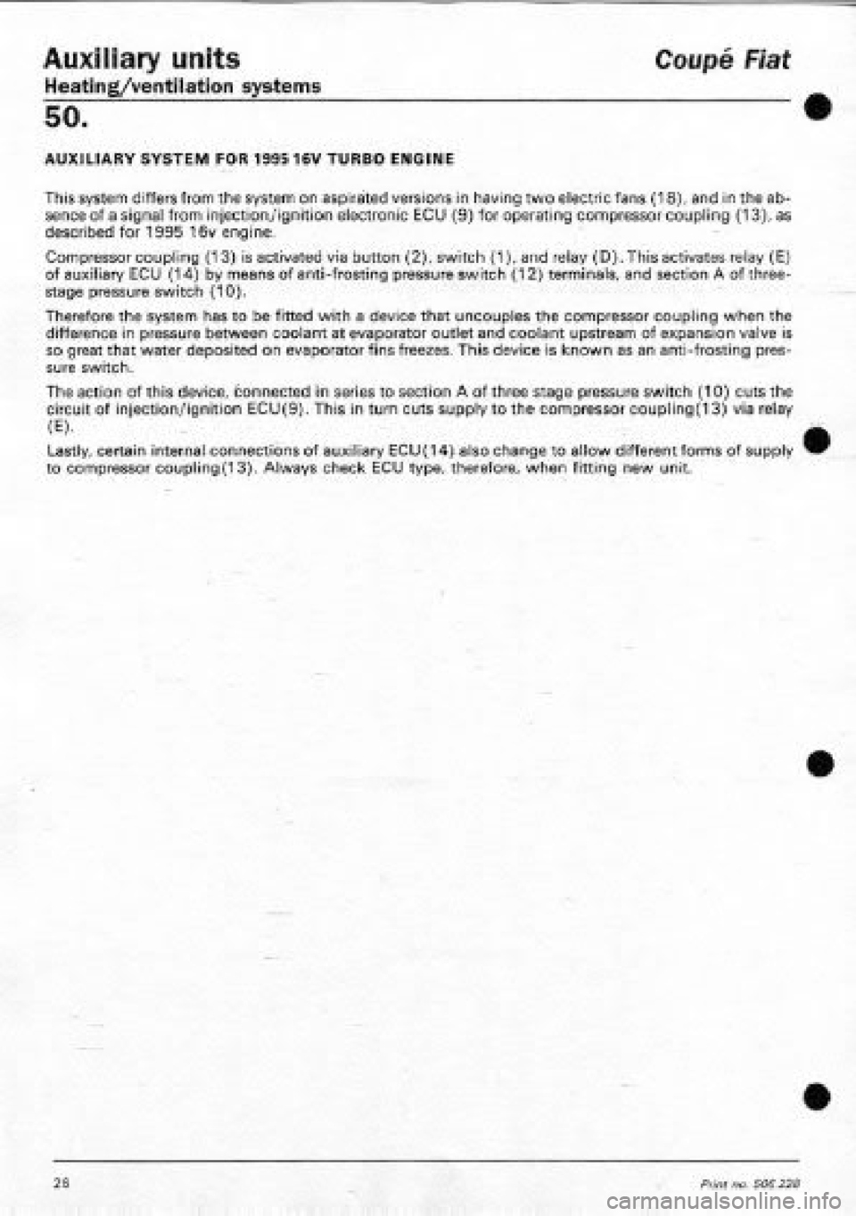 FIAT COUPE 1995  Workshop Manual 