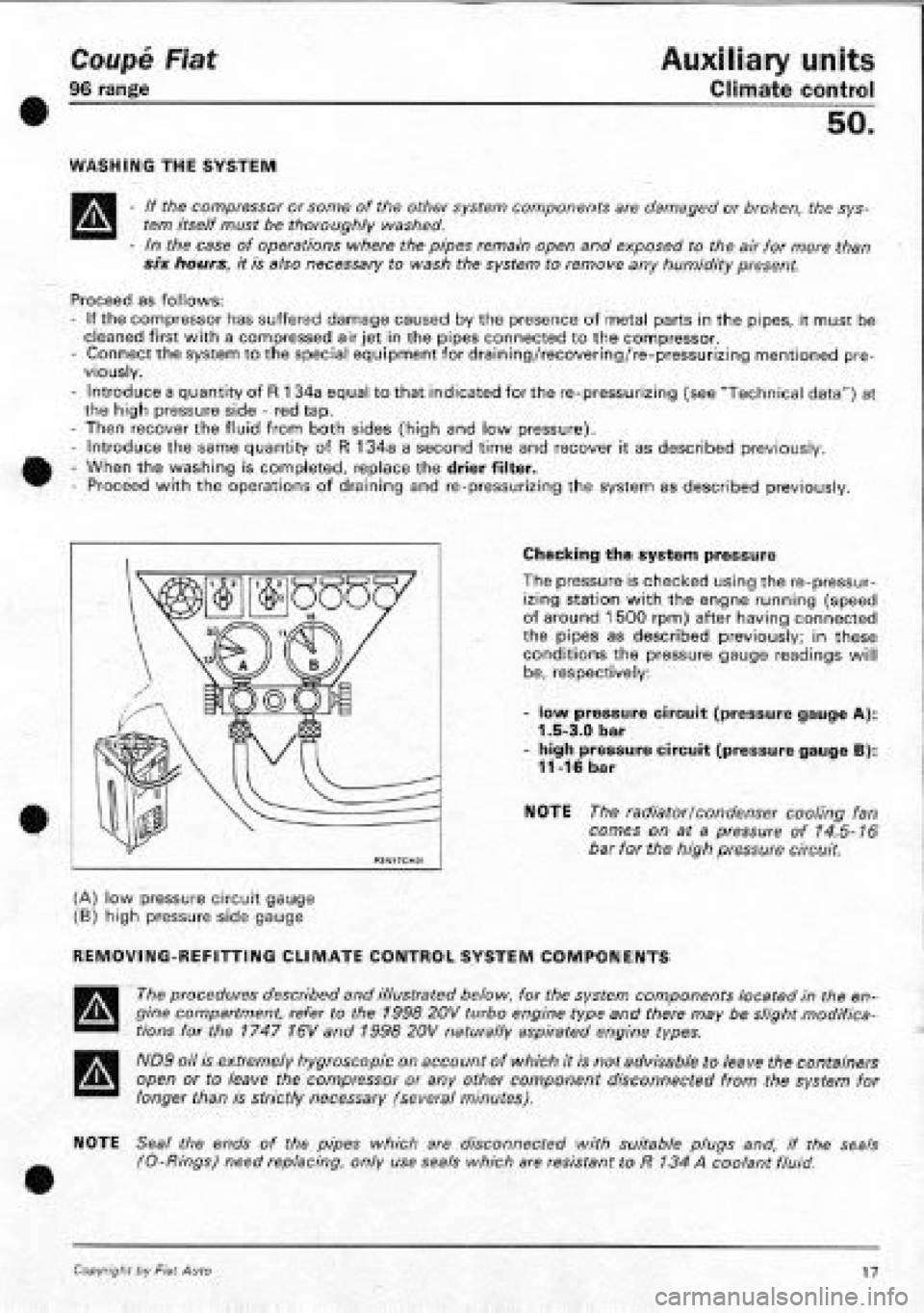 FIAT COUPE 1995  Workshop Manual 
