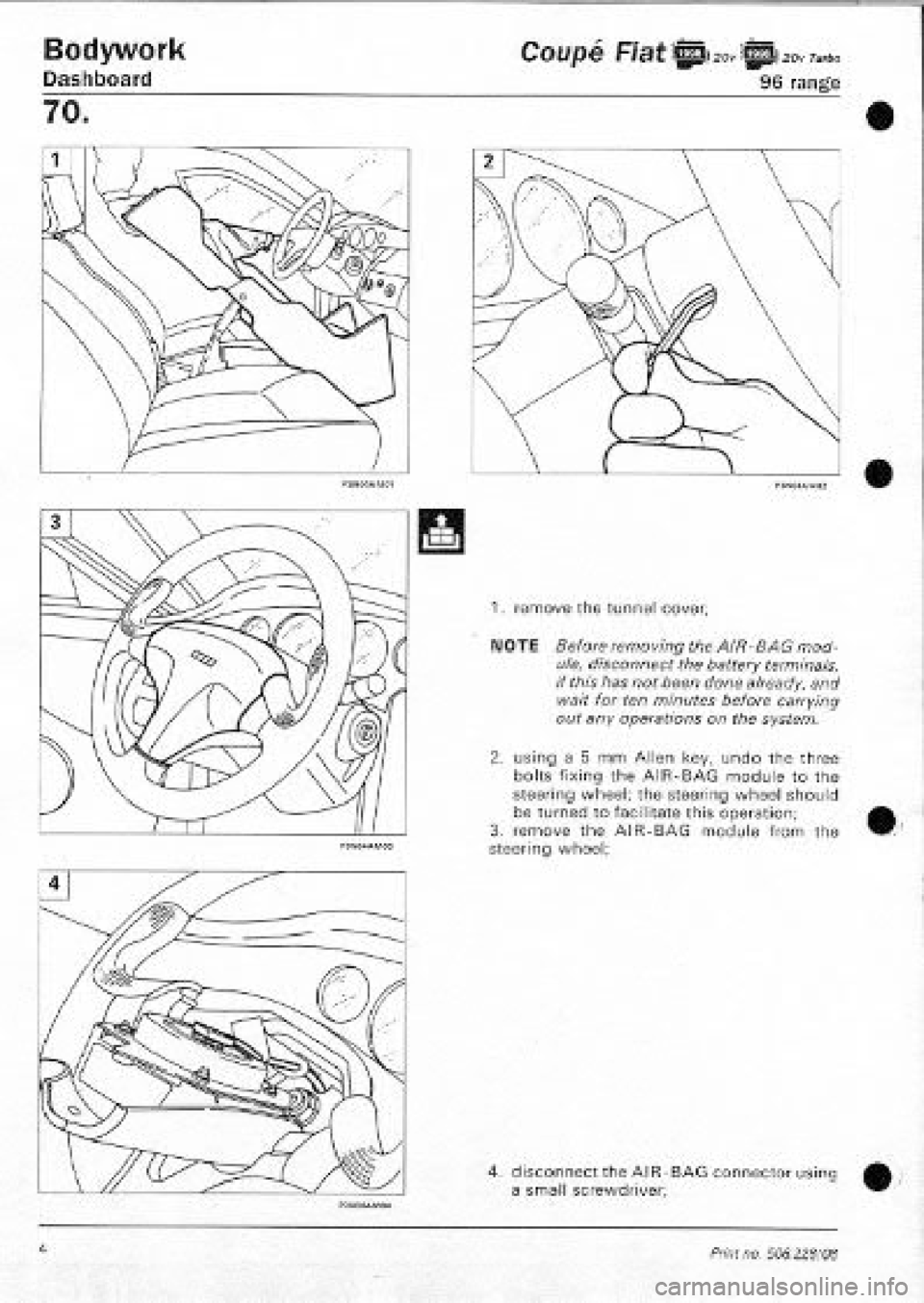 FIAT COUPE 1995  Workshop Manual 