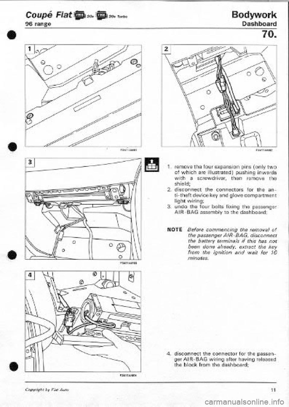 FIAT COUPE 1995  Workshop Manual 