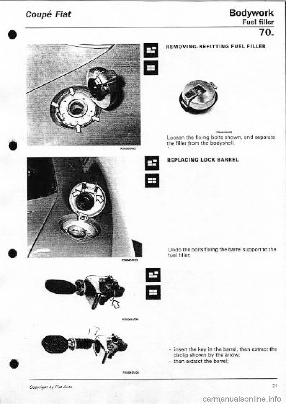 FIAT COUPE 1995  Workshop Manual 
