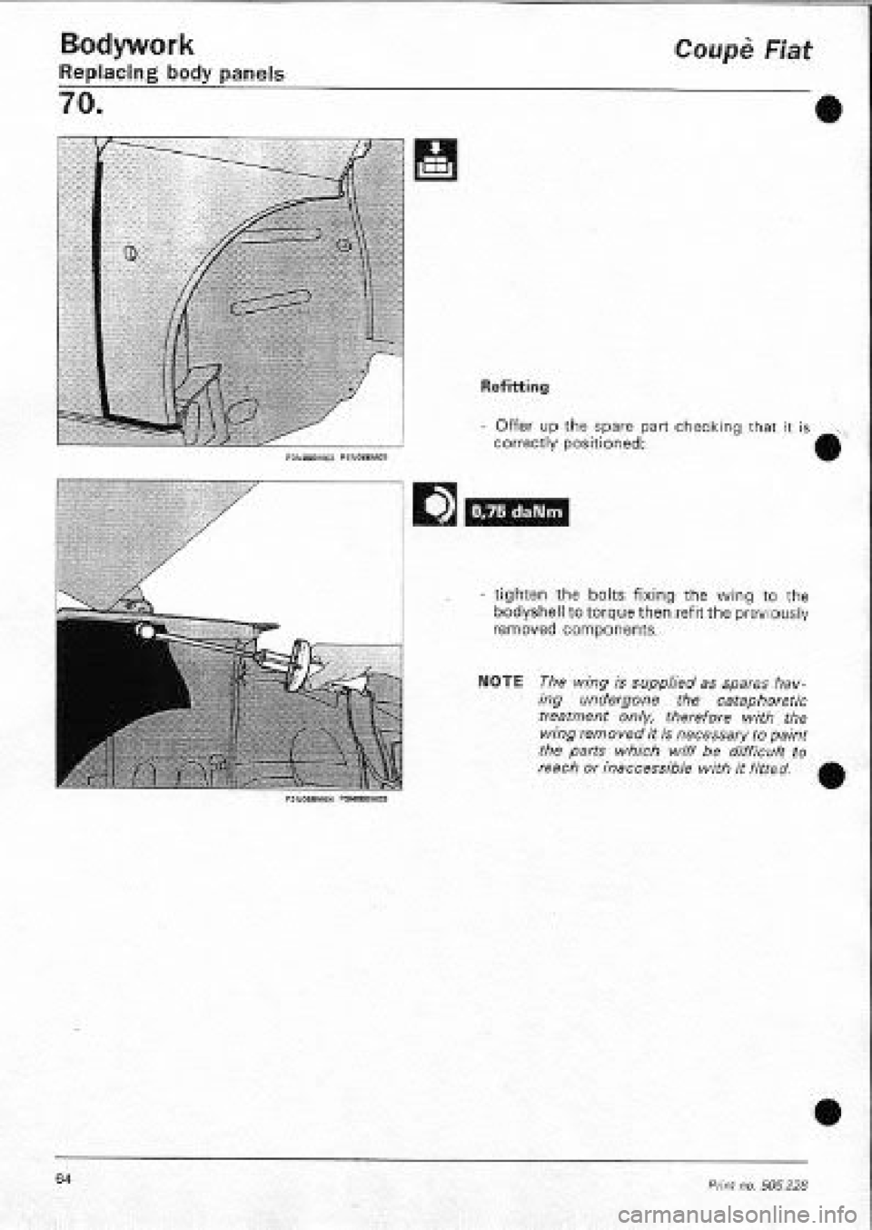 FIAT COUPE 1995  Workshop Manual 