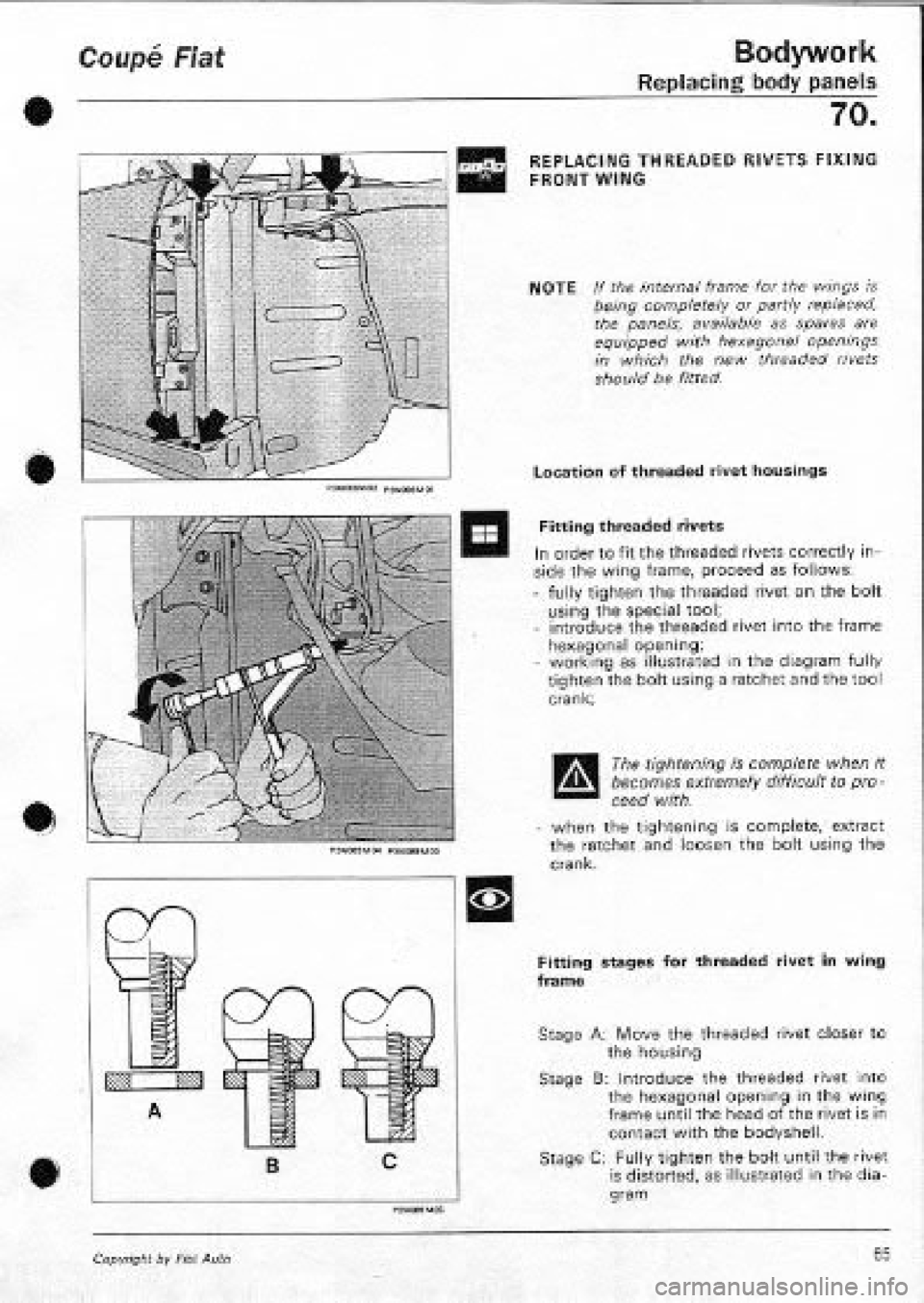 FIAT COUPE 1995  Workshop Manual 
