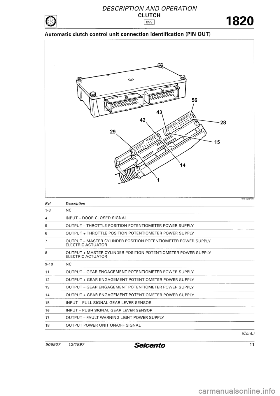 FIAT SEICENTO 1997  Service And Repair Manual 