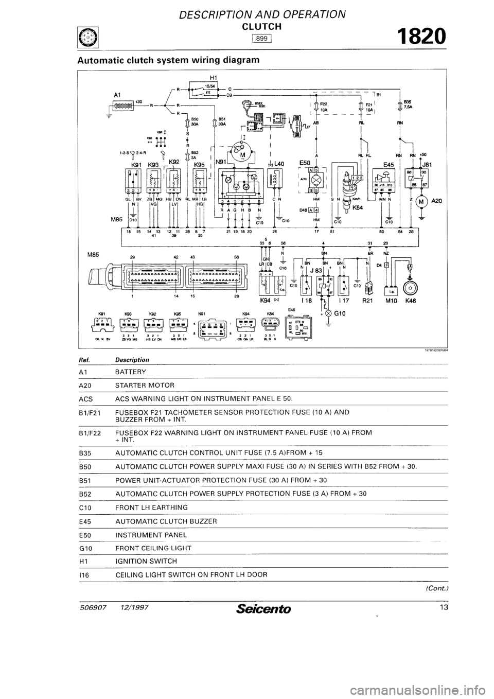 FIAT SEICENTO 1997  Service And Repair Manual 