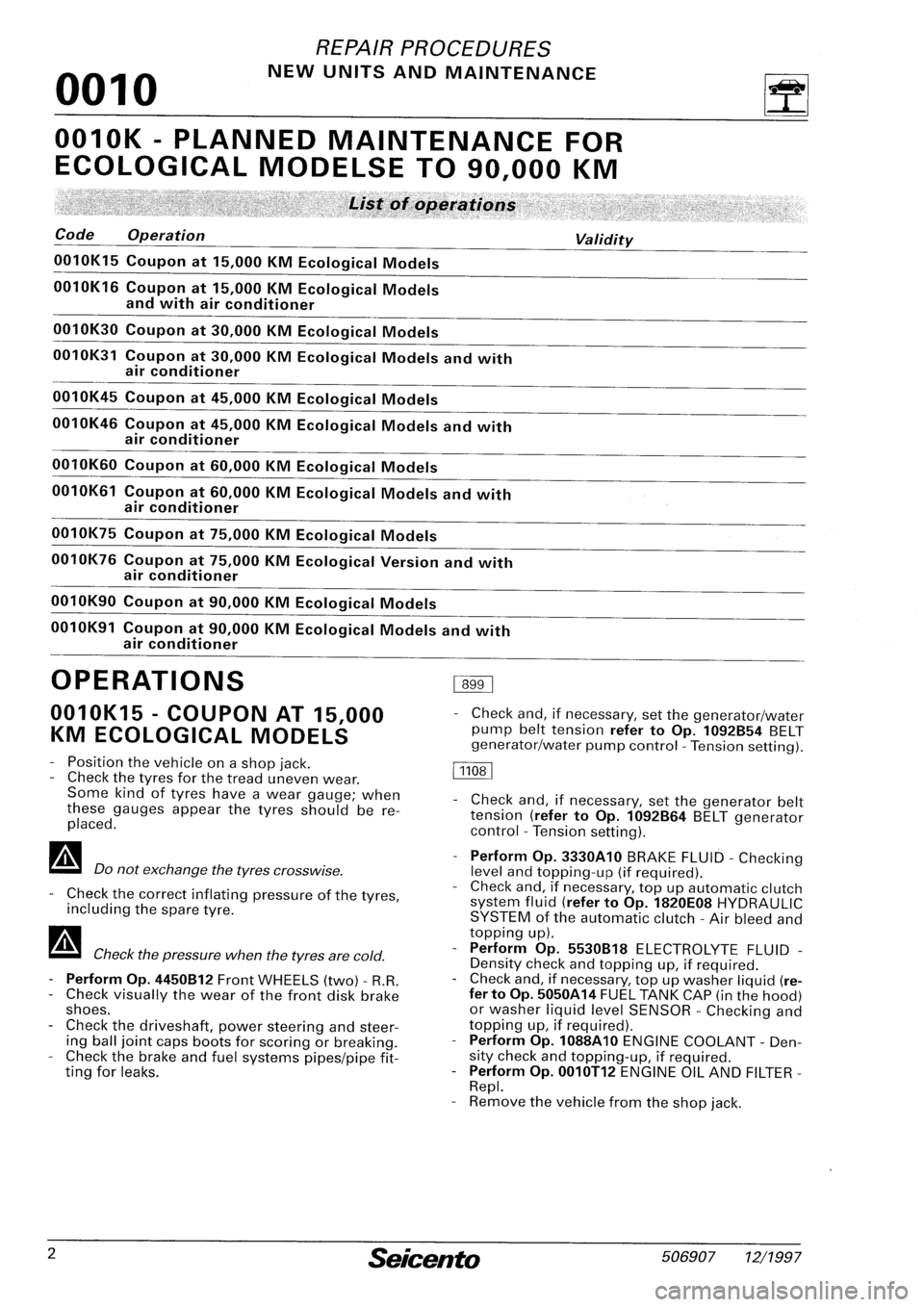 FIAT SEICENTO 1997  Service And Repair Manual 