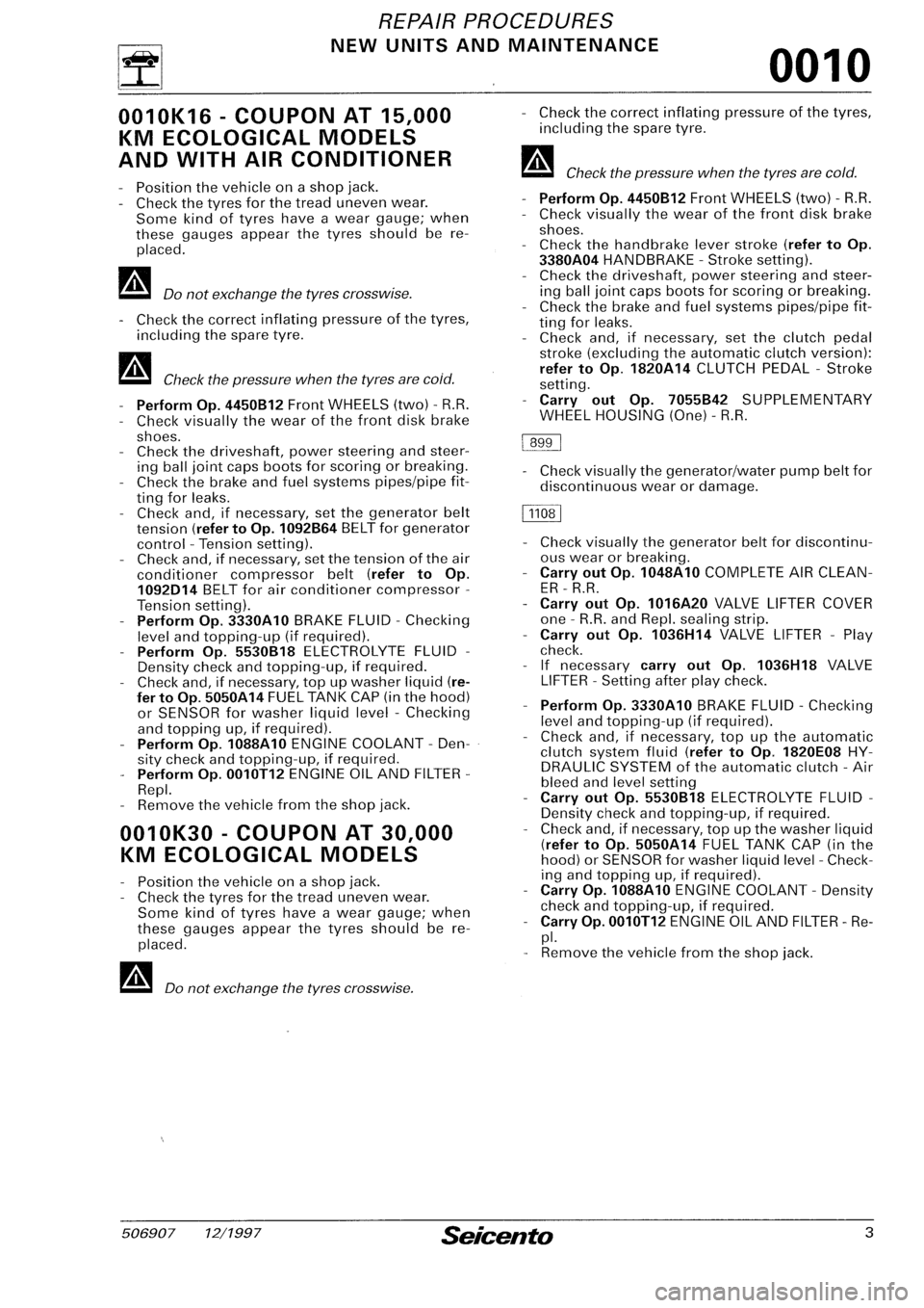 FIAT SEICENTO 1997  Service And Repair Manual 