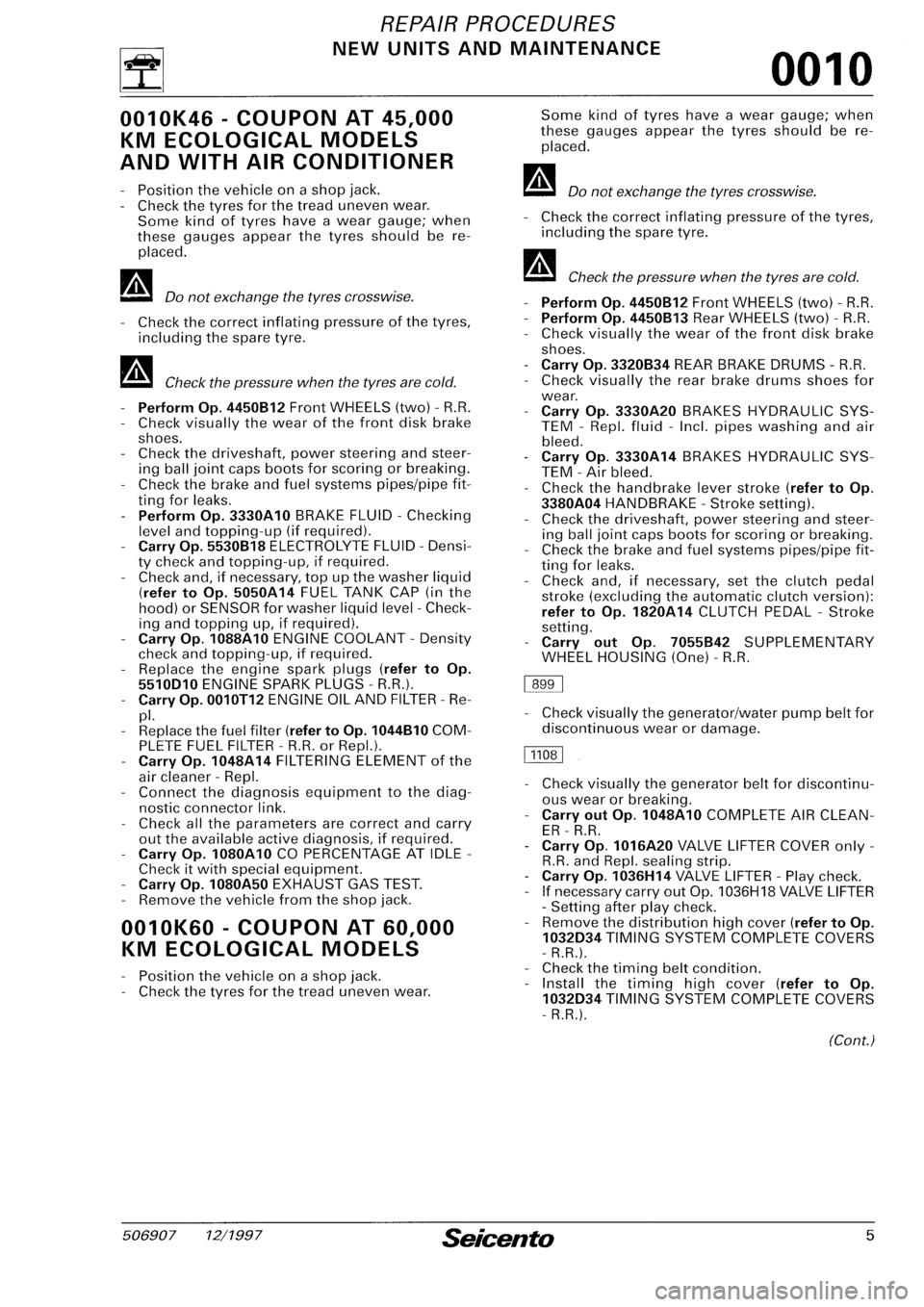 FIAT SEICENTO 1997  Service And Repair Manual 