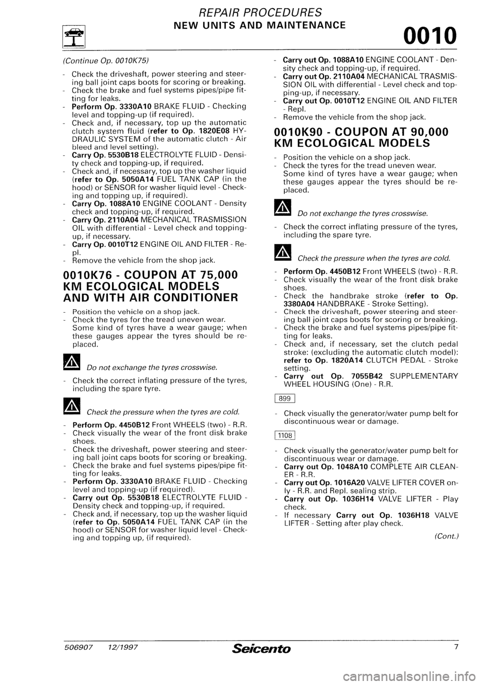 FIAT SEICENTO 1997  Service And Repair Manual 