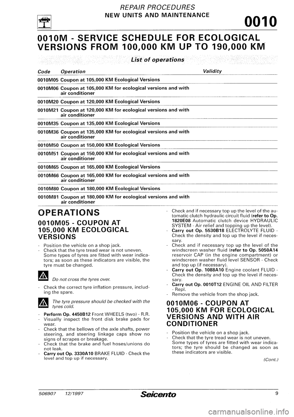 FIAT SEICENTO 1997  Service And Repair Manual 