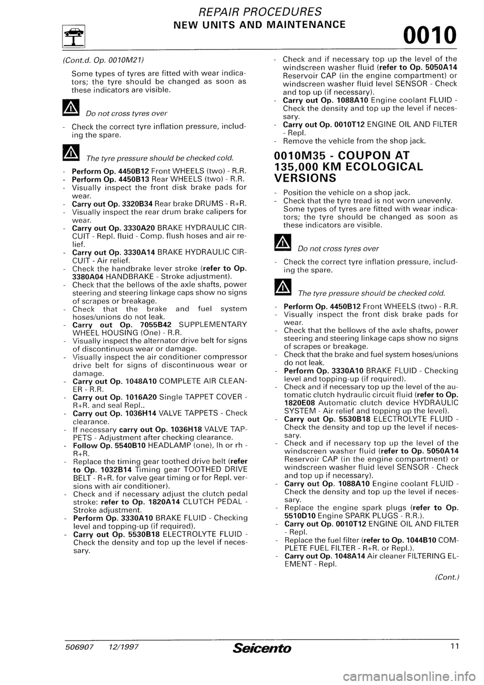 FIAT SEICENTO 1997  Service And Repair Manual 