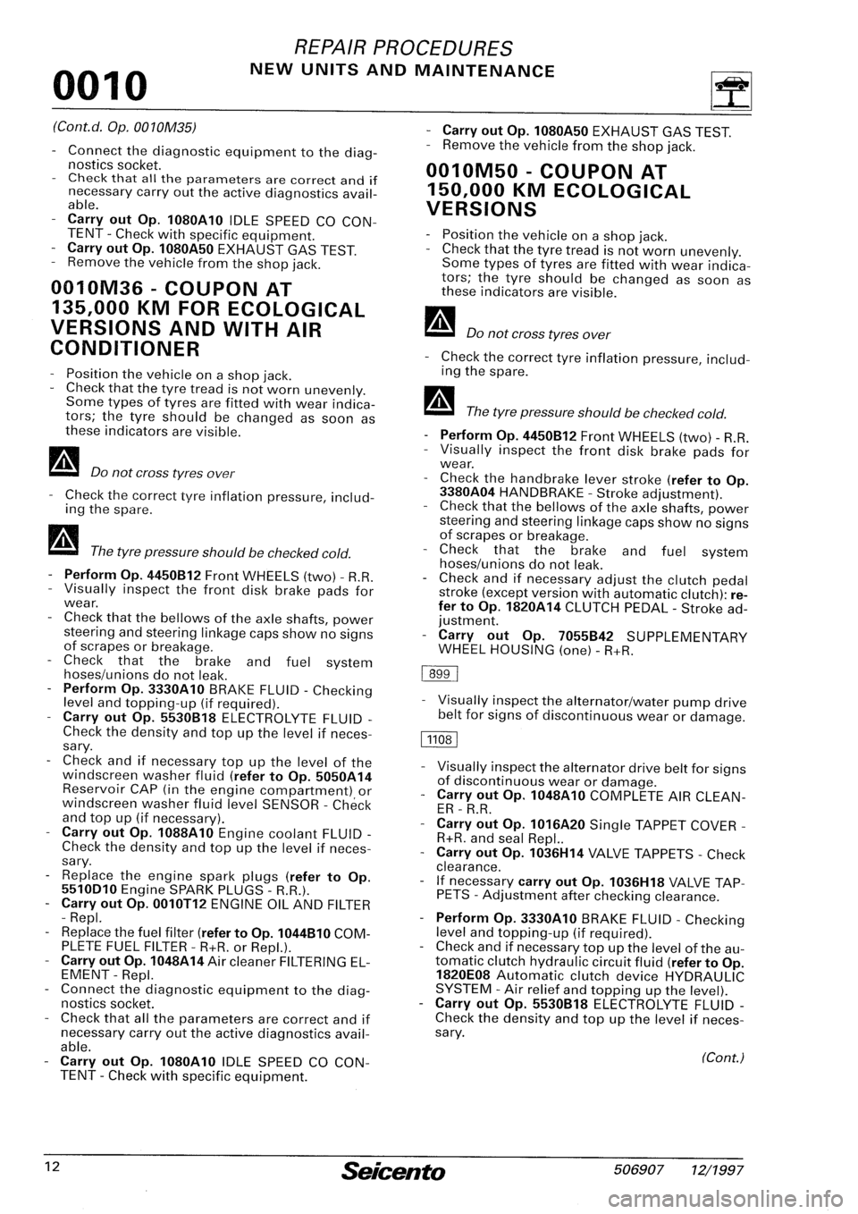 FIAT SEICENTO 1997  Service And Repair Manual 