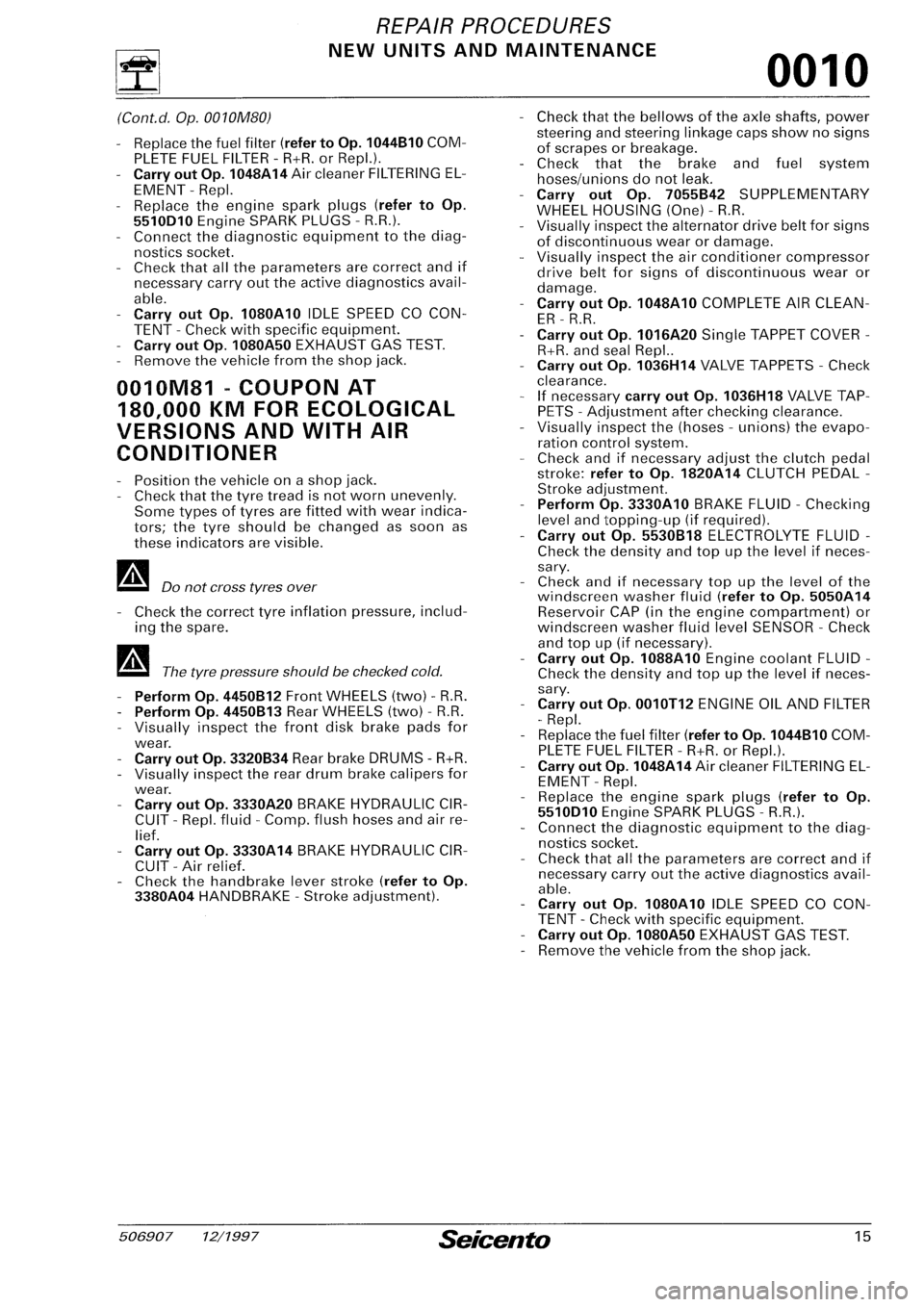 FIAT SEICENTO 1997  Service And Repair Manual 