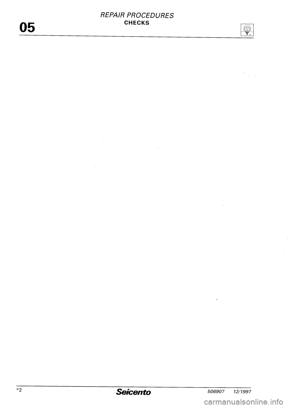 FIAT SEICENTO 1997  Service And Repair Manual 