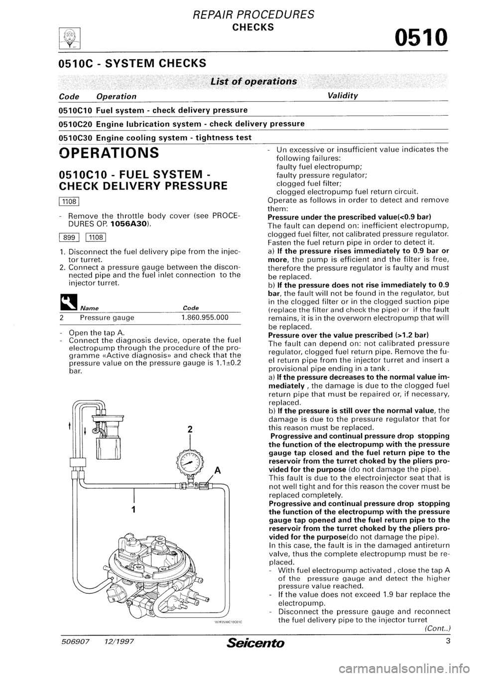 FIAT SEICENTO 1997  Service And Repair Manual 