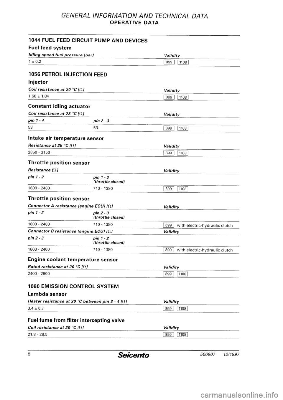 FIAT SEICENTO 1997  Service And Repair Manual 