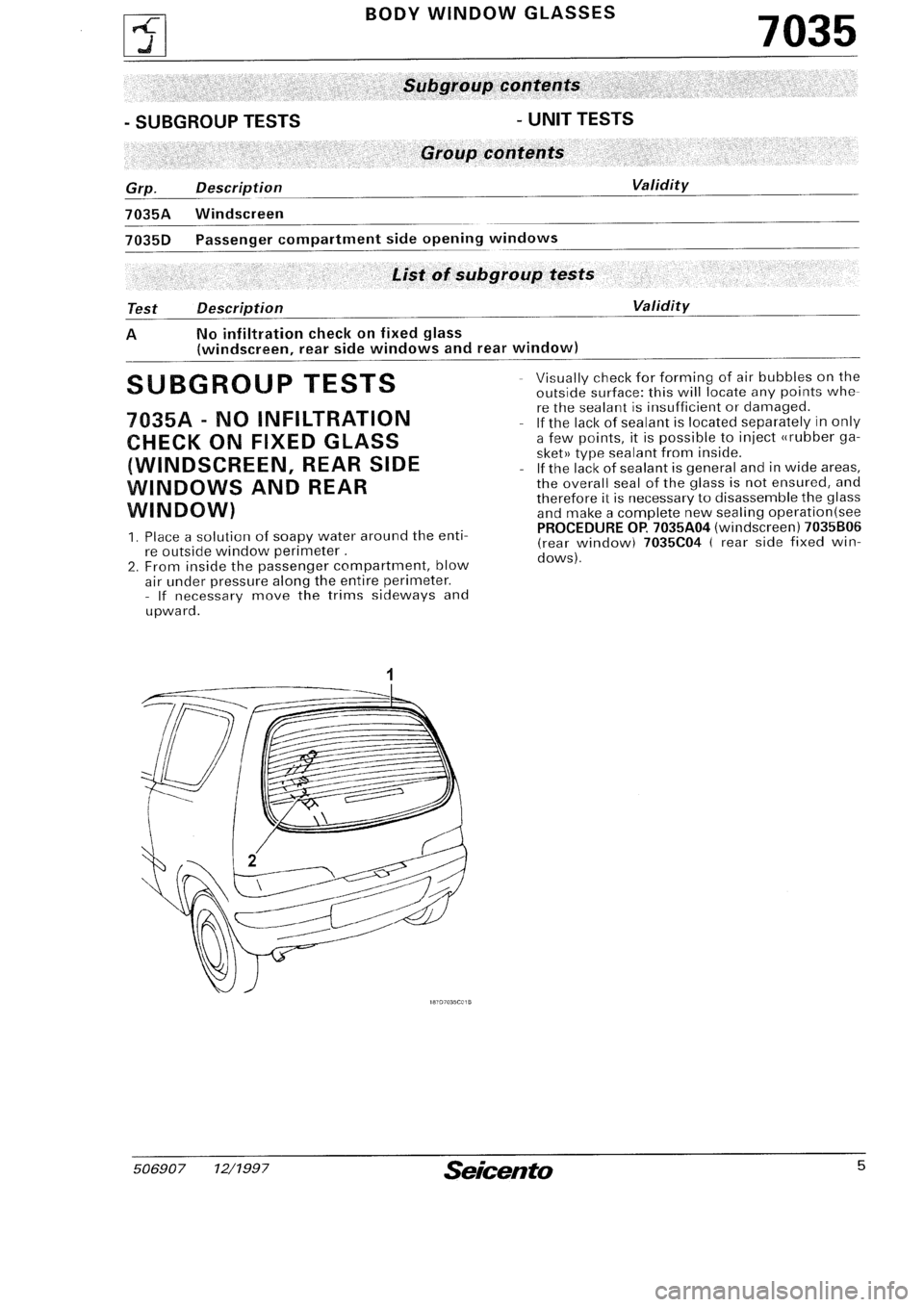 FIAT SEICENTO 1997  Service And Repair Manual 
