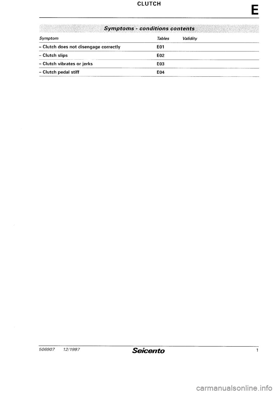 FIAT SEICENTO 1997  Service And Repair Manual 