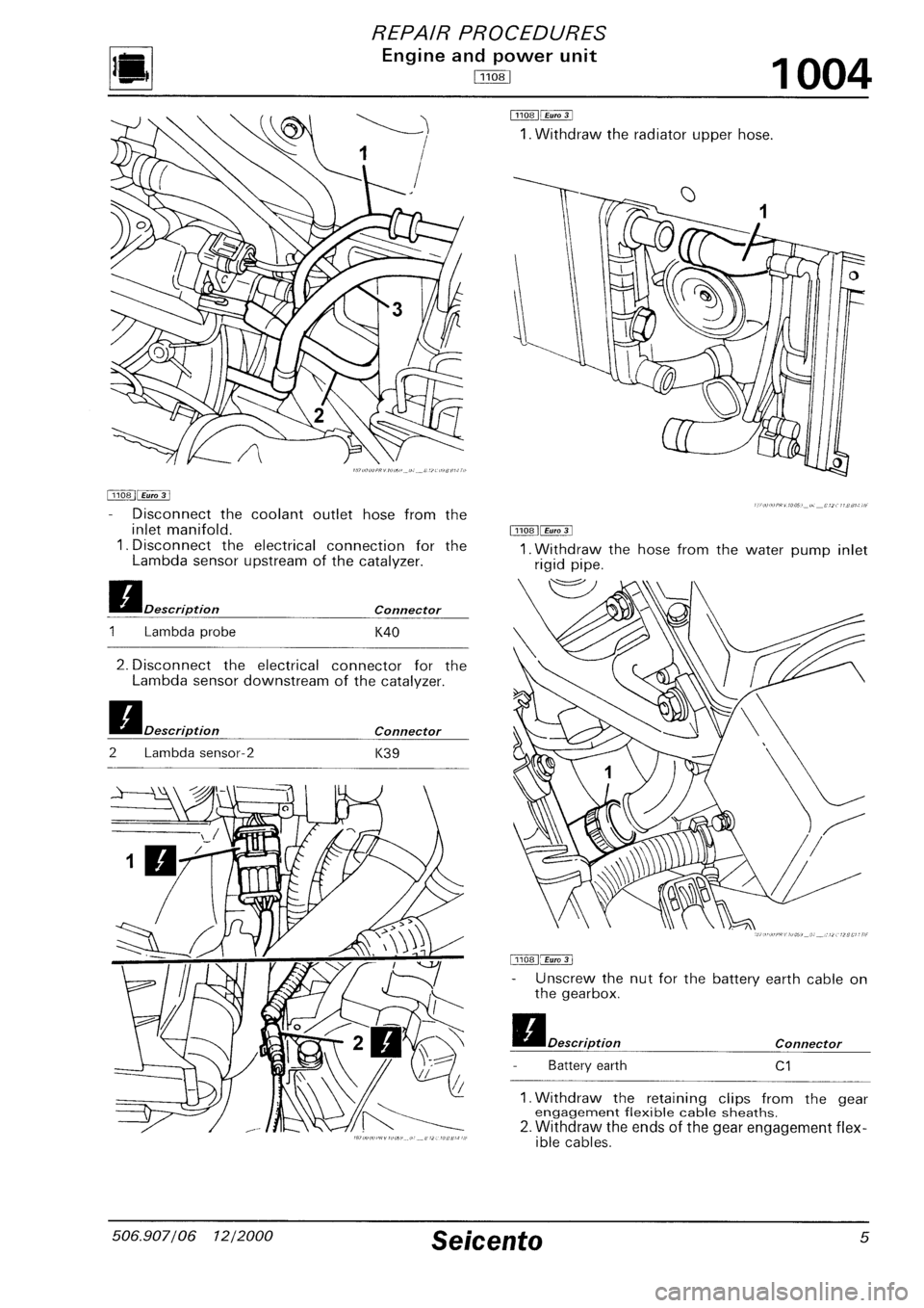 FIAT SEICENTO 1997  Service And Repair Manual 