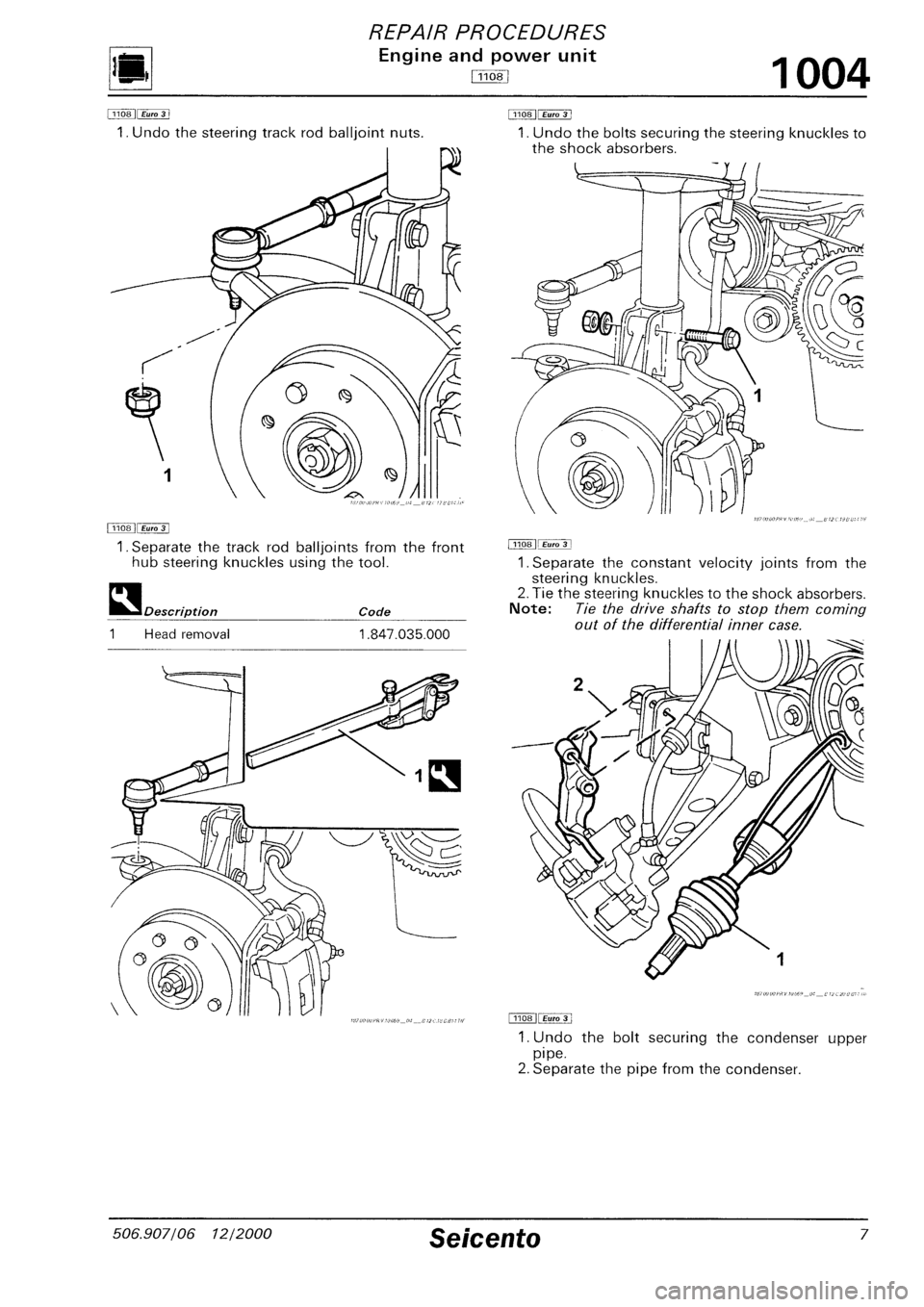 FIAT SEICENTO 1997  Service And Repair Manual 