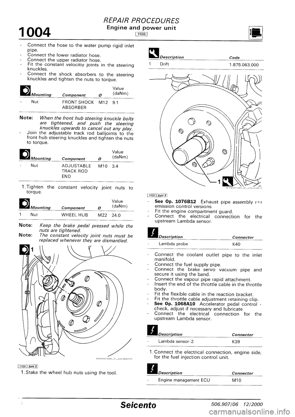 FIAT SEICENTO 1997  Service And Repair Manual 