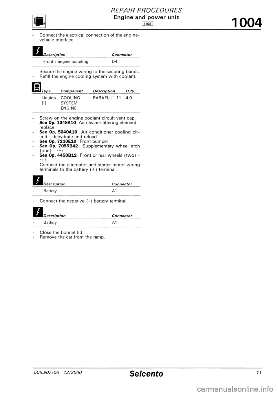 FIAT SEICENTO 1997  Service And Repair Manual 
