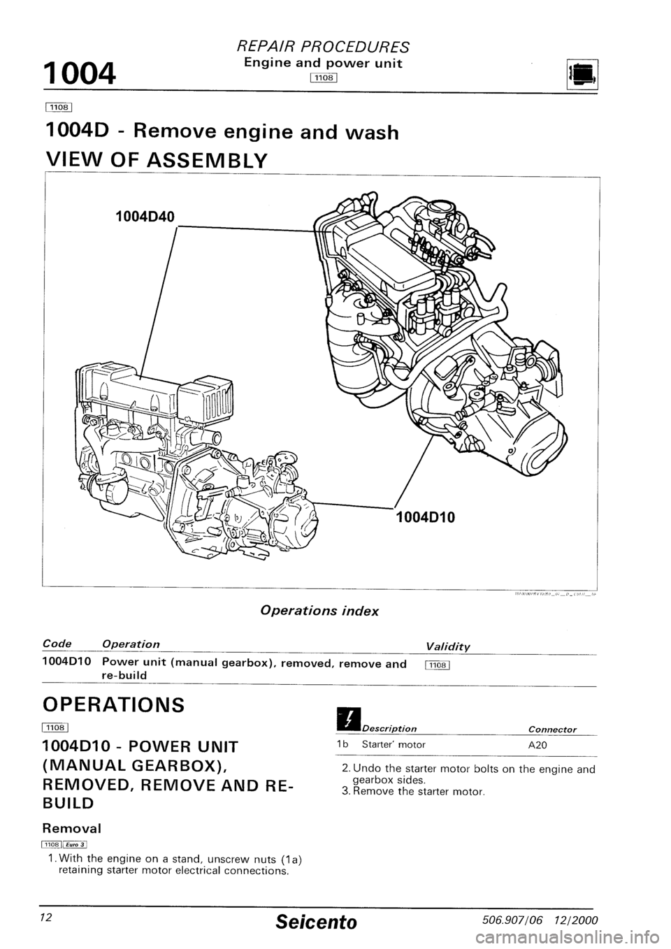 FIAT SEICENTO 1997  Service And Repair Manual 