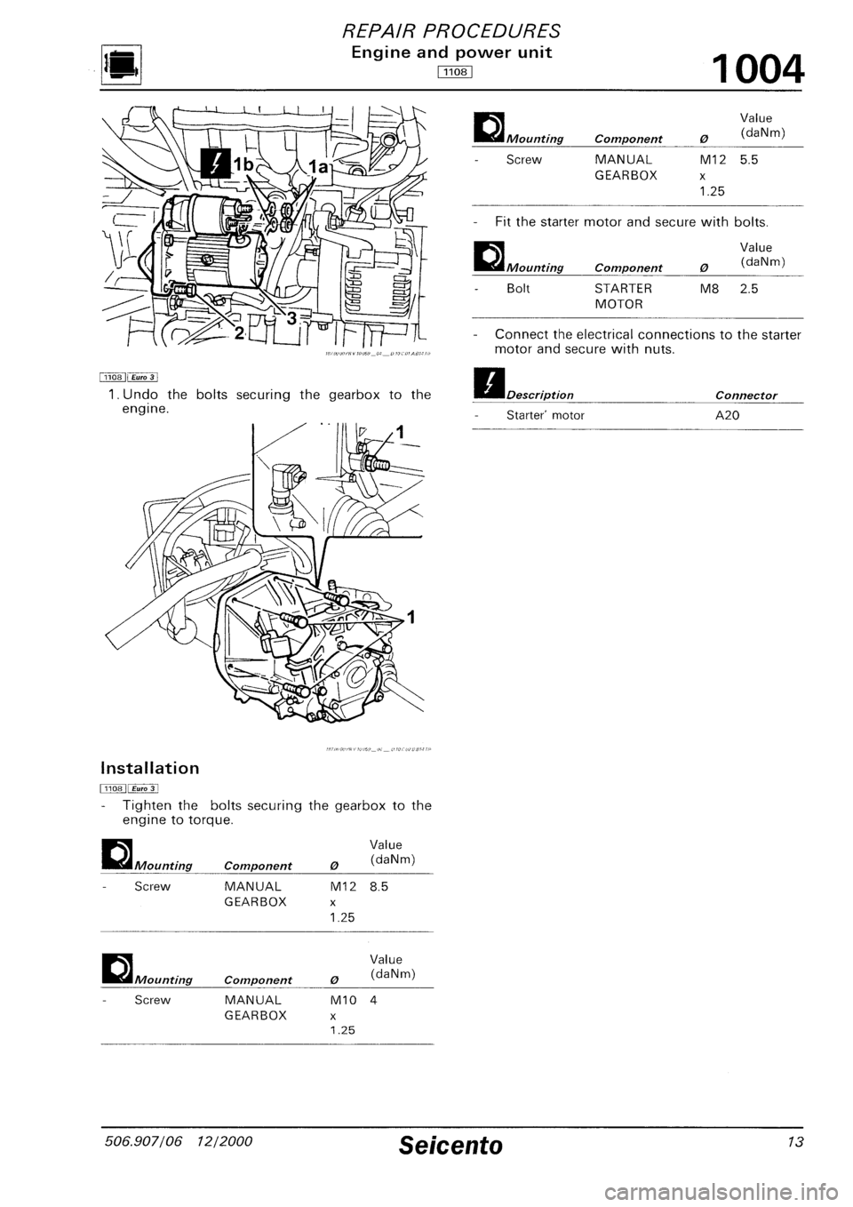 FIAT SEICENTO 1997  Service And Repair Manual 