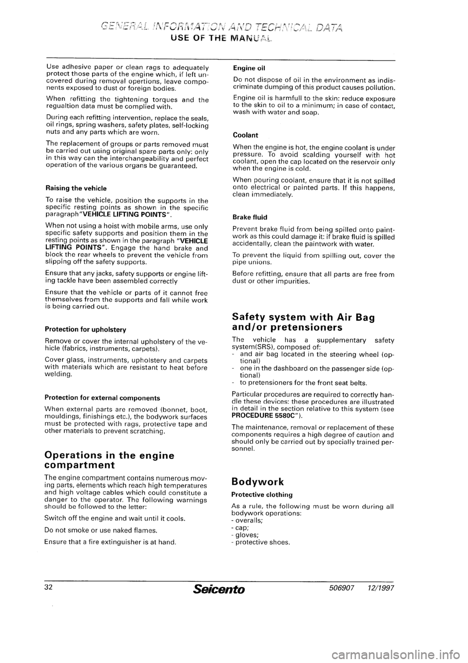 FIAT SEICENTO 1997  Service And Repair Manual 