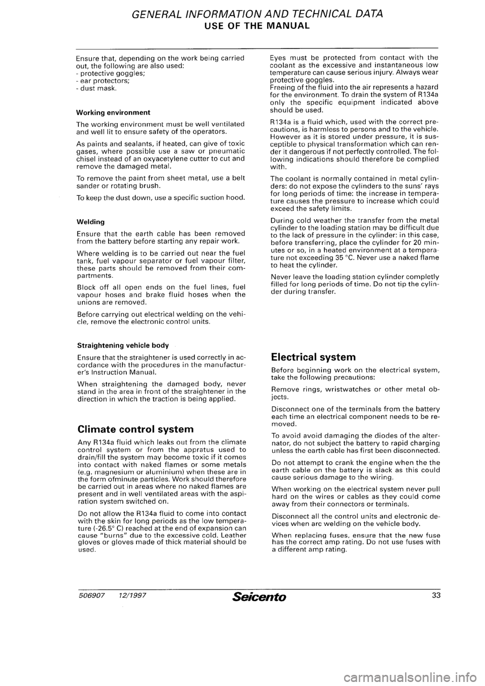FIAT SEICENTO 1997  Service And Repair Manual 