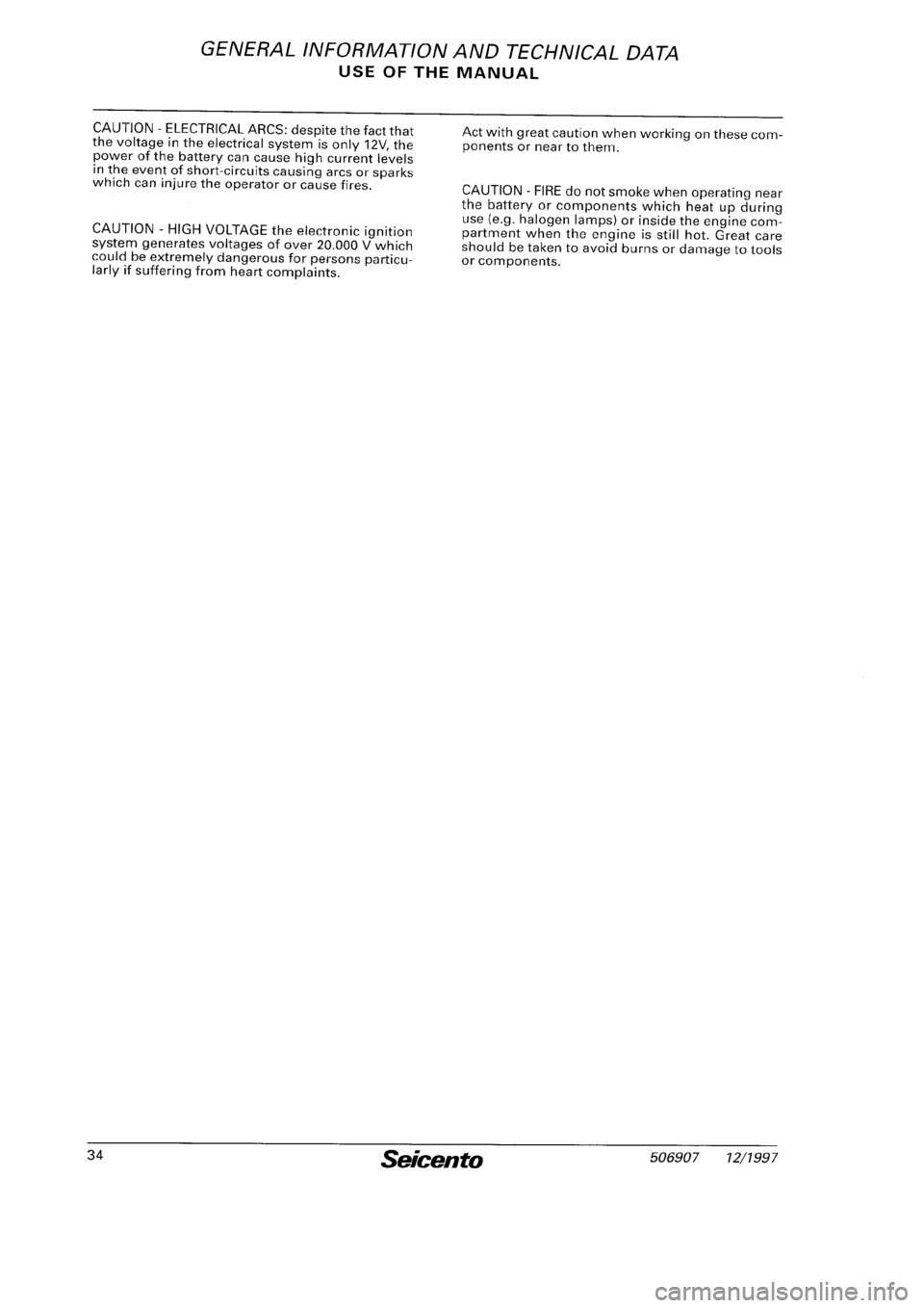 FIAT SEICENTO 1997  Service And Repair Manual 