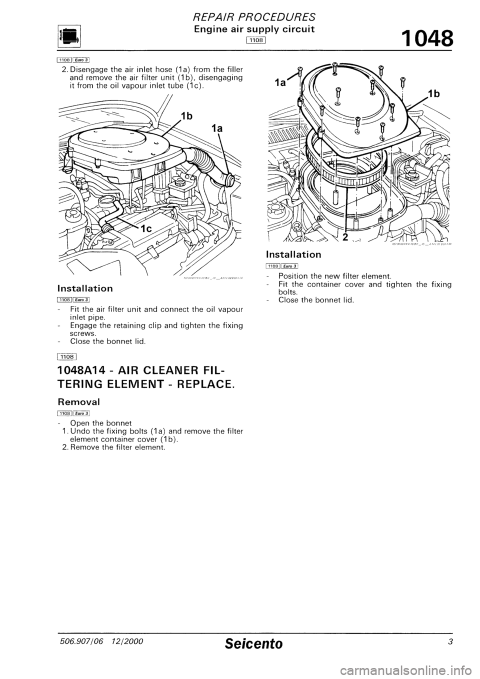 FIAT SEICENTO 1997  Service And Repair Manual 