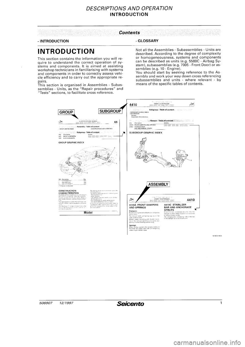FIAT SEICENTO 1997  Service And Repair Manual 