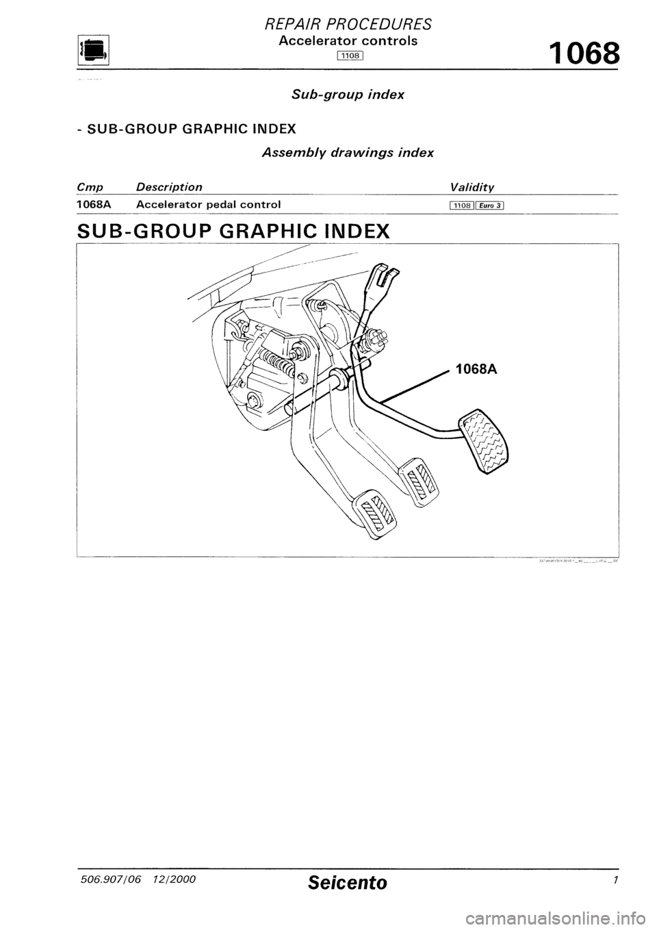 FIAT SEICENTO 1997  Service And Repair Manual 