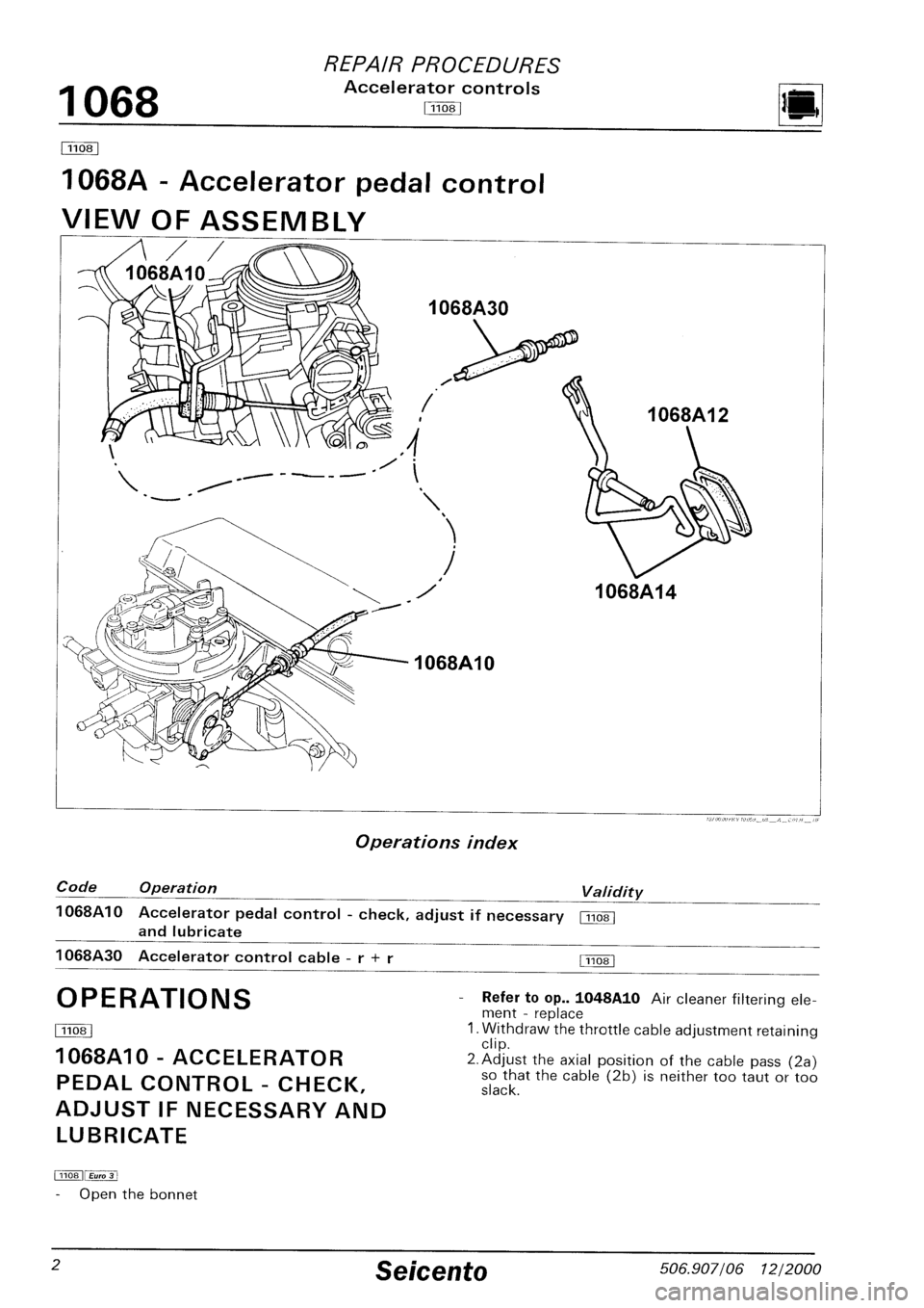 FIAT SEICENTO 1997  Service And Repair Manual 
