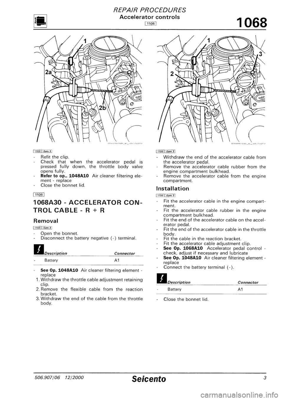 FIAT SEICENTO 1997  Service And Repair Manual 