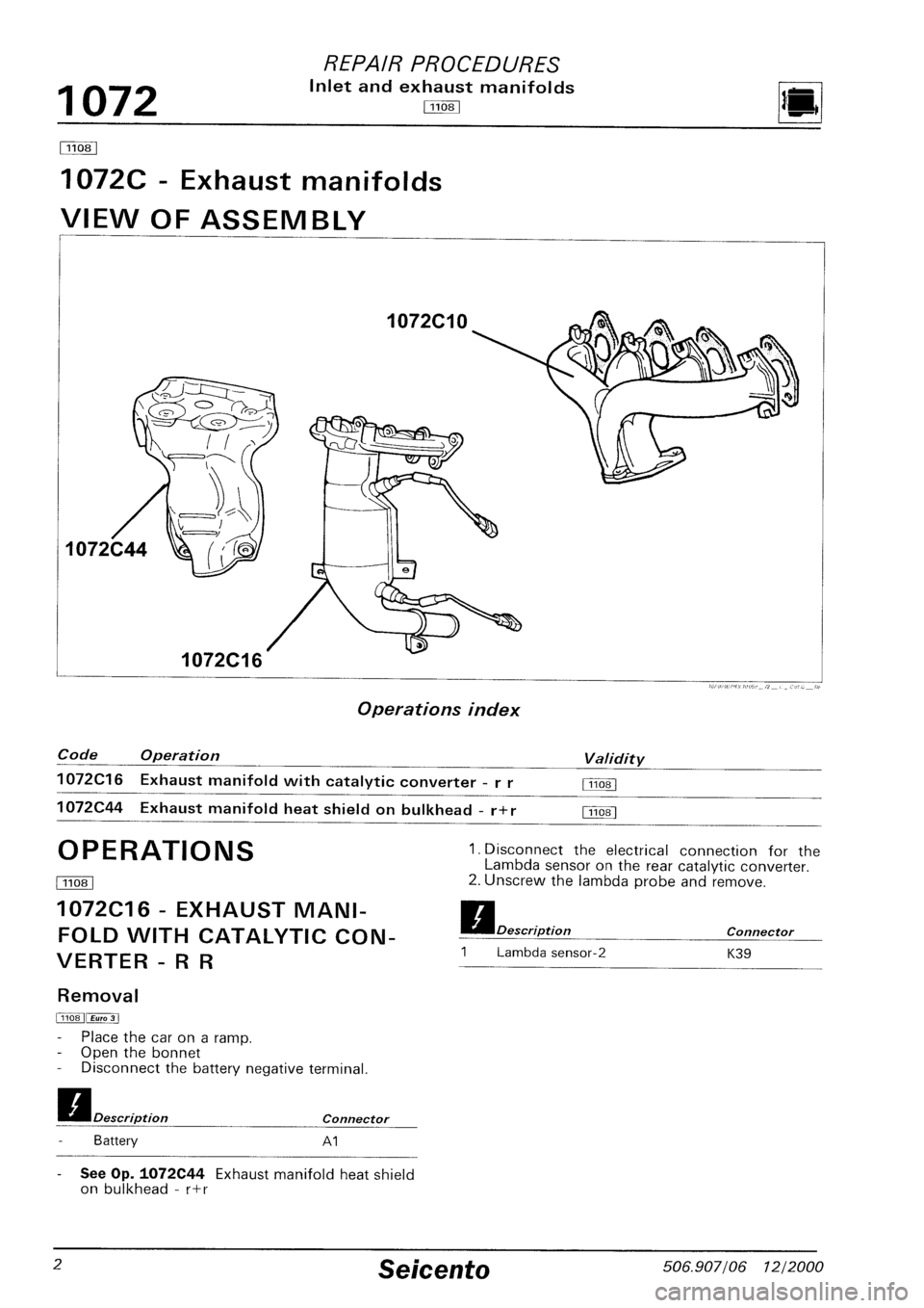 FIAT SEICENTO 1997  Service And Repair Manual 