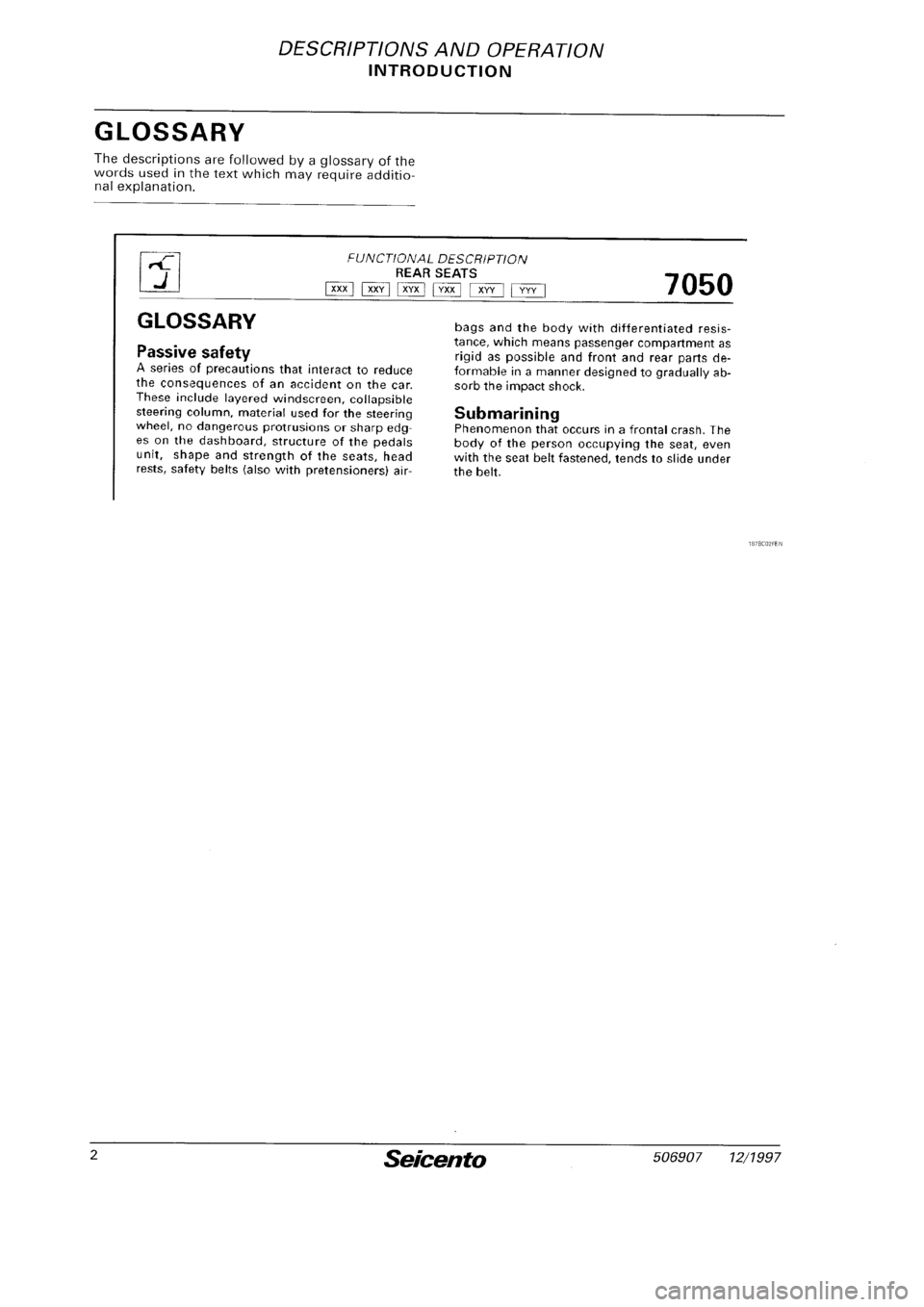 FIAT SEICENTO 1997  Service And Repair Manual 