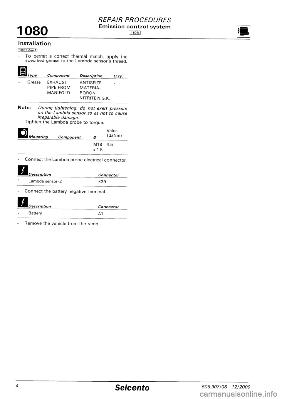 FIAT SEICENTO 1997  Service And Repair Manual 