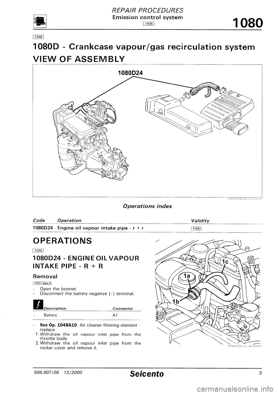 FIAT SEICENTO 1997  Service And Repair Manual 